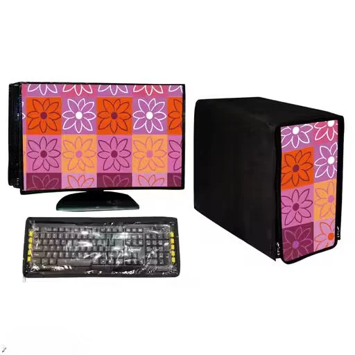Complete Computer Cover Set | 18.5 Inch | PVC | Multicolor image 1