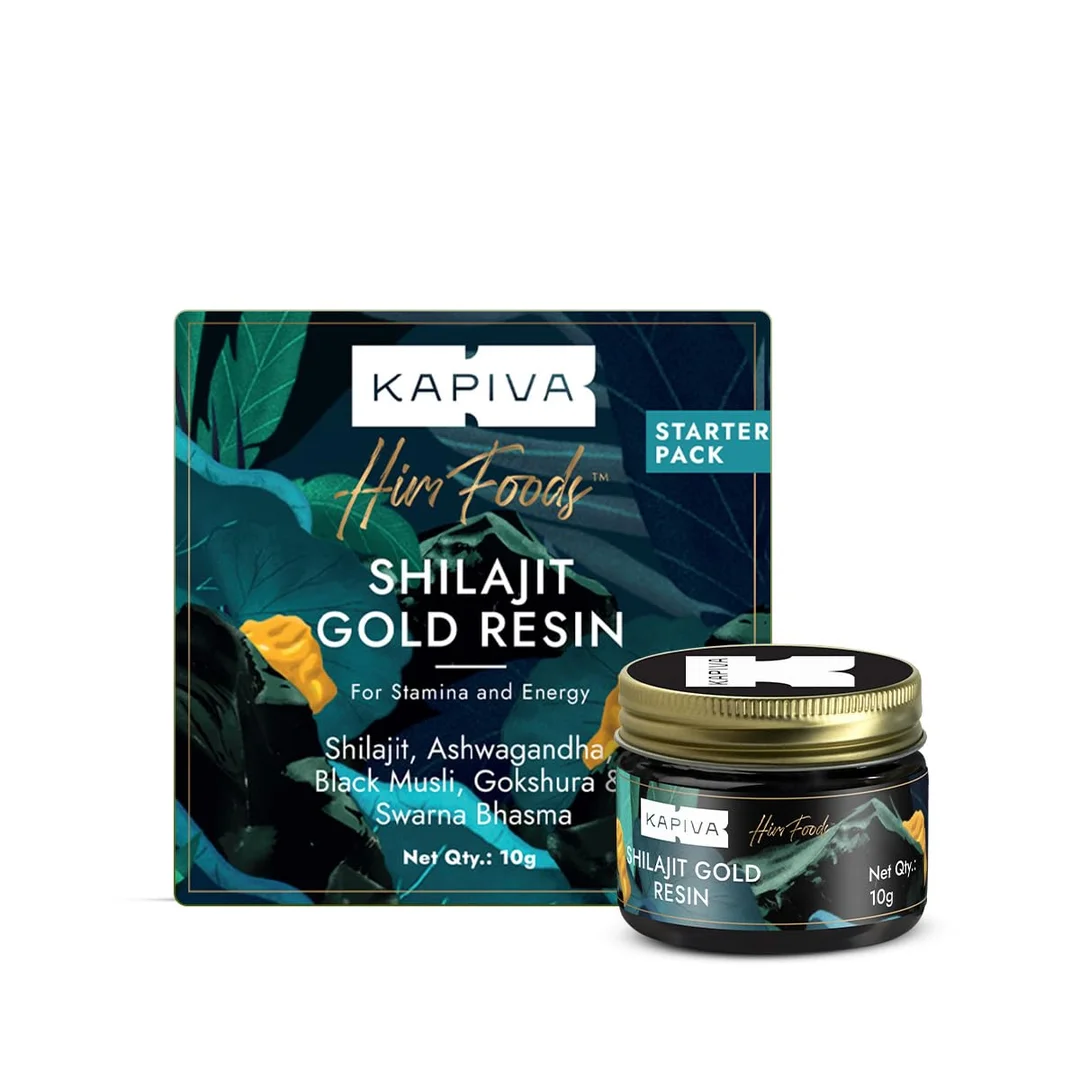 Kapiva Shilajit Gold Resin 10g – 24 Carat Gold Ayurvedic Stamina, Energy & Muscle Growth Booster for Men image 1