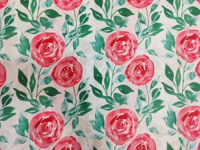 Cotton Printed Fabric 60-60 Quality White Twill Cloth 44 Inch Width for Sofa Upholstery, Curtains, Cushions, Bedcover & Kurti Sewing image 1
