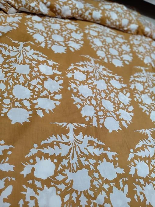 Pure Cotton Fabric for Womens Kurti| Tops Unstitched Dress Material | Beige 2.5 Meter | Soft Breathable Cotton image 2