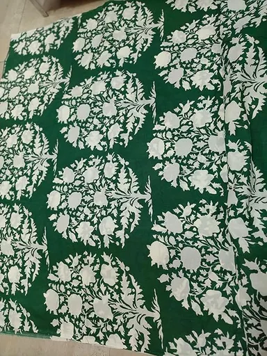 Pure Cotton Fabric for Women Kurti 5 Meter Soft Green Unstitched Dress Material Breathable Tailoring Fabric DIY Sewing Ethnic Wear thumbnail 1