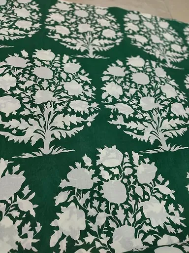 Pure Cotton Fabric for Women Kurti 5 Meter Soft Green Unstitched Dress Material Breathable Tailoring Fabric DIY Sewing Ethnic Wear thumbnail 2