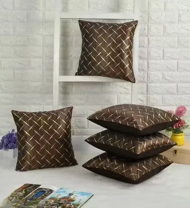 Trimly Square Velvet Cushions | Luxury Soft Square Set of 5 with Hidden Zipper