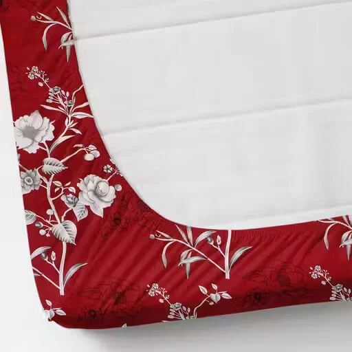 Trimly Premium King-Size Fitted Sheet| Floral Double King Set with 2 Pillow Covers image 2