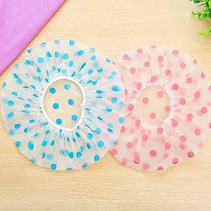 Reusable Waterproof Elastic Shower Caps Set of 3 Multicolour Free Size Bath Hair Caps for Shower Spa Salon Travel Hair Treatment & Daily Use image 3