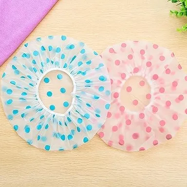 Reusable Waterproof Elastic Shower Caps Set of 3 Multicolour Free Size Bath Hair Caps for Shower Spa Salon Travel Hair Treatment & Daily Use thumbnail 2
