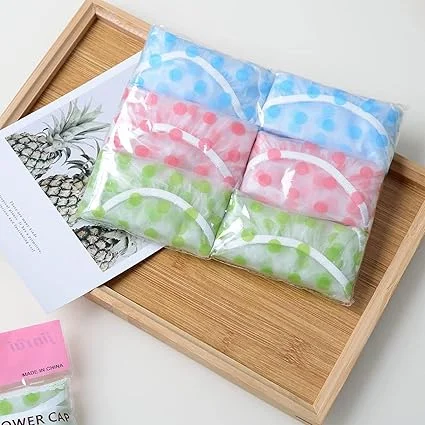 Reusable Waterproof Elastic Shower Caps Set of 3 Multicolour Free Size Bath Hair Caps for Shower Spa Salon Travel Hair Treatment & Daily Use image 5