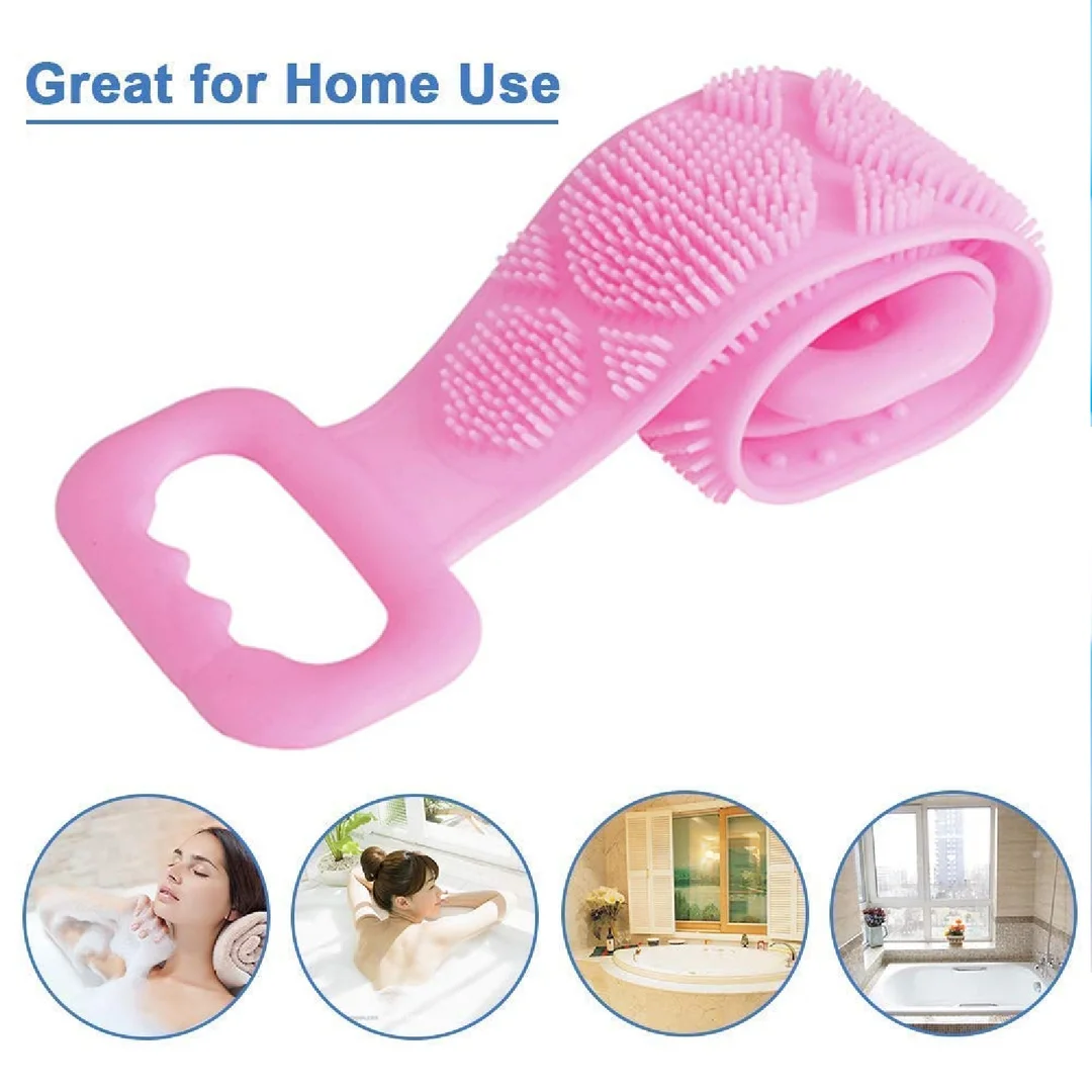 DJ FINDER Hygienic Silicone Back Scrubber Belt |Dual-Sided Exfoliating & Massage Brush image 2