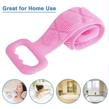 DJ FINDER Hygienic Silicone Back Scrubber Belt |Dual-Sided Exfoliating & Massage Brush thumbnail 1