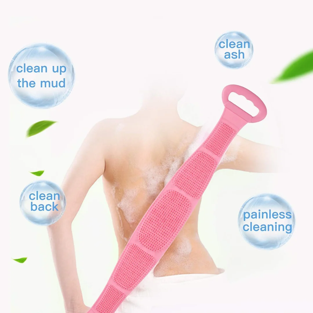 DJ FINDER Hygienic Silicone Back Scrubber Belt |Dual-Sided Exfoliating & Massage Brush image 4