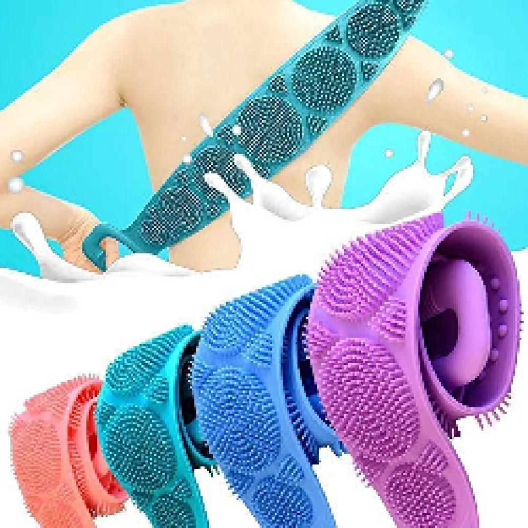 DJ FINDER Hygienic Silicone Back Scrubber Belt |Dual-Sided Exfoliating & Massage Brush image 5