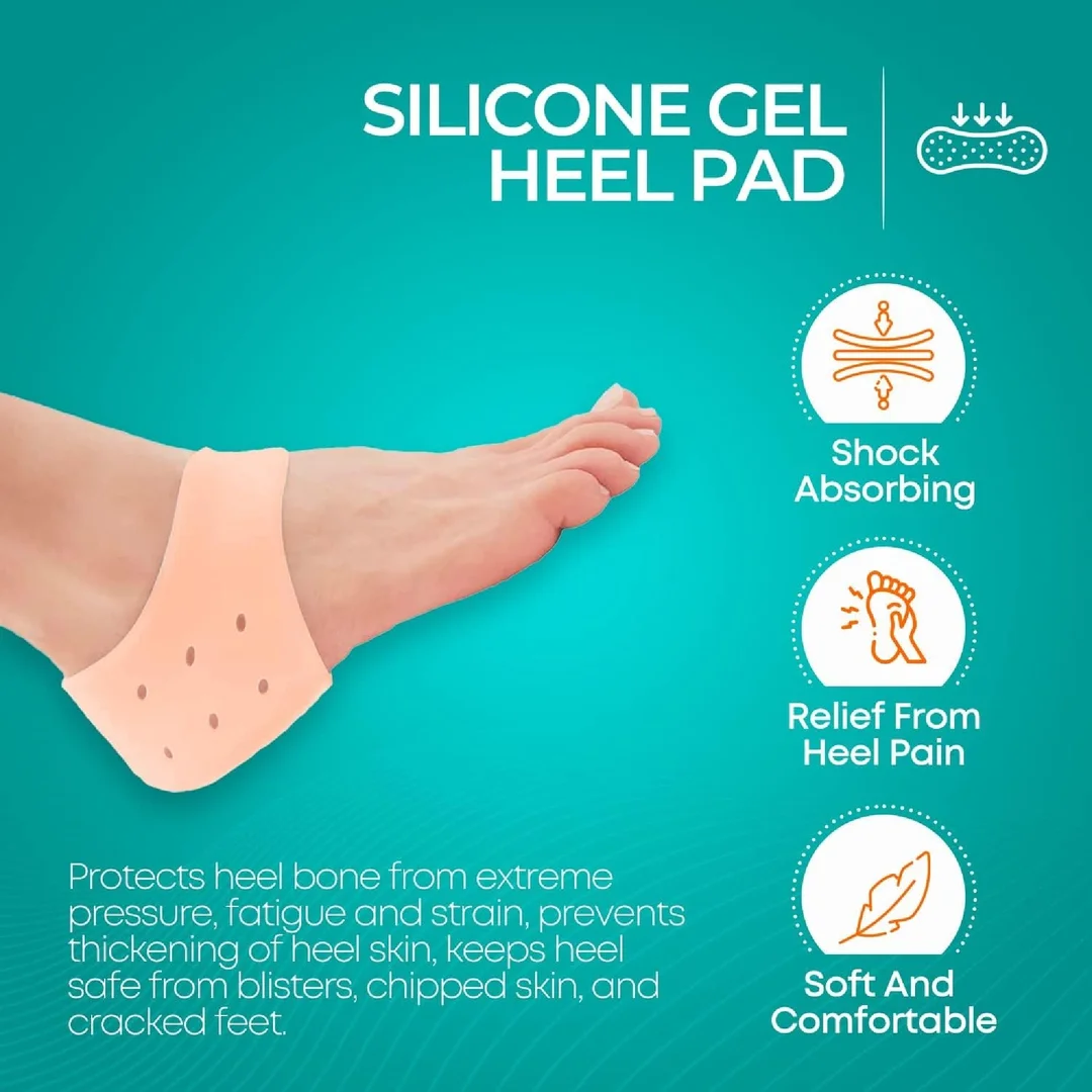 DJ FINDER Silicon Heel For Pain Relief |Pack of 3 Heel Pad For Heel Pain |Reusable Silicone Heel Pad| Toe Free Heel Pain Relief Products For Women & Men| Silicon Gel Pads |Heel Support For Pain Relief image 2