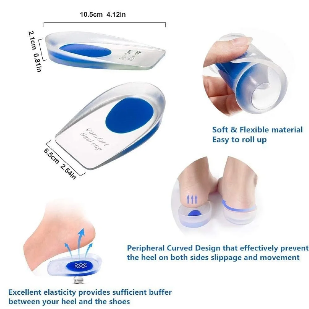 DJ FINDER Silicone Gel Heel Pad Socks For Heel Swelling Pain Relief| Dry Hard Cracked Heels Repair Cream Foot Care Ankle Support Cushion Combo | For Men And Women image 4