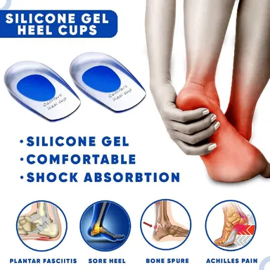DJ FINDER Silicone Gel Heel Pad Socks For Heel Swelling Pain Relief| Dry Hard Cracked Heels Repair Cream Foot Care Ankle Support Cushion Combo | For Men And Women thumbnail 4