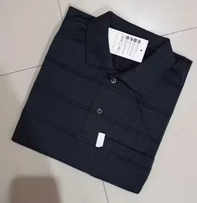 Men Cotton Polo Collar T Shirt with Pocket | Black Breathable Polo for Daily Wear & Office Style | XL Size thumbnail 0