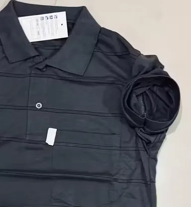 Men Cotton Polo Collar T Shirt with Pocket | Black Breathable Polo for Daily Wear & Office Style | XL Size thumbnail 3