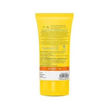 Mamaearth Daily Glow Sunscreen SPF 50 | No White Cast |Vitamin C & Turmeric | Sun Protection & Glow  50g | Non-Greasy for All Skin Types thumbnail 3