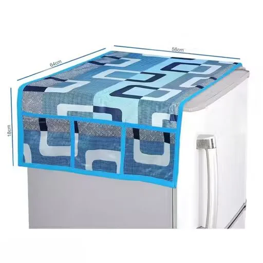 Fridge Top and Handle Covers| Stylish Printed Polyester Set for Kitchen Protection image 1