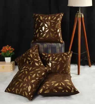 Decorative Cushion Covers | 5 Pieces 16x16 Inches Velvet Floral