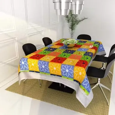 Water-Resistant 4-Seater Table Cover |Anti-Slip | Stylish Dining Protection thumbnail 1