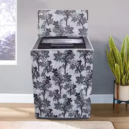 Elegant Stylish Polyester Top-Load Washing Machine Cover | Pipe Openings  image 1