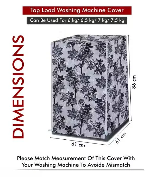 Elegant Stylish Polyester Top-Load Washing Machine Cover | Pipe Openings  image 2