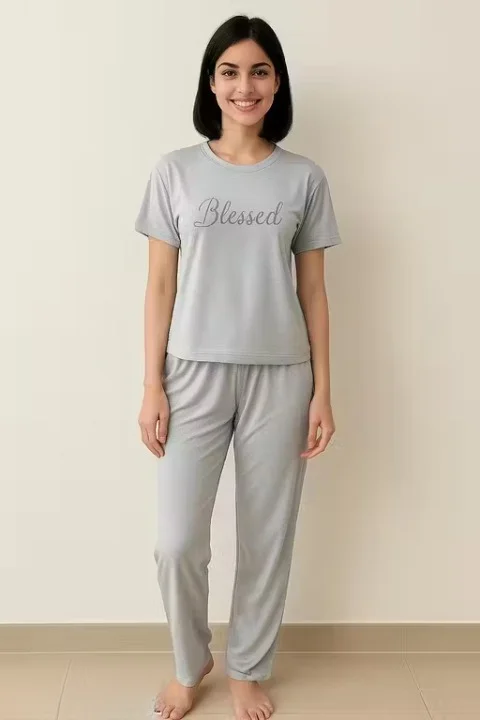 Women Cotton Blend Printed Nightsuit Set | Pack of 3 | Summer Sleepwear & Loungewear | M Size image 2