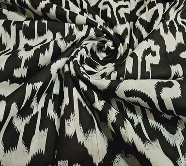 Premium Black Cotton Printed Unstitched Fabric 2.5 Metre 44 Inch Width Soft Dress Material for Women & Girls Kurtis Suits Gowns Palazzo Maxi Tunics Tops thumbnail 1