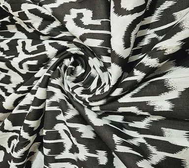 Cotton Printed Fabric Unstitched 5 Meter 44 Inch Width Black Kurti Gown Dress Material Soft Breathable Cotton Cloth for Women Daily Wear Sewing. thumbnail 2