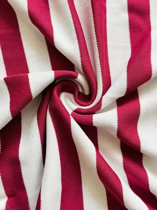 Men Cotton Blend Collar T-Shirt | Red & White Stripes | Soft & Breathable Casual Summer Wear | Half Sleeve | M Size image 3