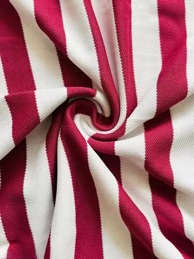 Men Cotton Blend Collar T-Shirt | Red & White Stripes | Soft & Breathable Casual Summer Wear | Half Sleeve | L Size thumbnail 2