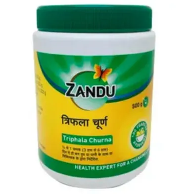 Zandu Triphala Churna | Ayurvedic Digestive Powder | Herbal Constipation Relief 500gm | Detox and Weight Management