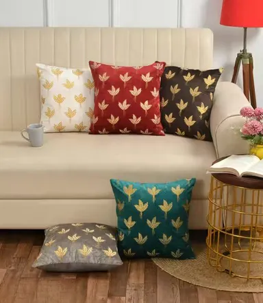 Trimly Super Soft Velvet Cushion Cover | Premium 16x16 Floral Design 