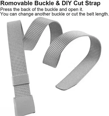 Adjustable Nylon Belt with Non-Metal Buckle | Lightweight & Durable Travel Belt thumbnail 1