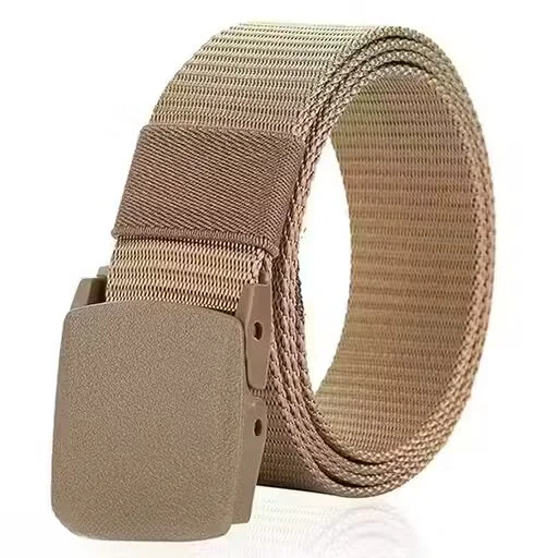 Brown Adjustable Nylon Belt| Non-Metal Style Belt Sleek and Stylish image 1