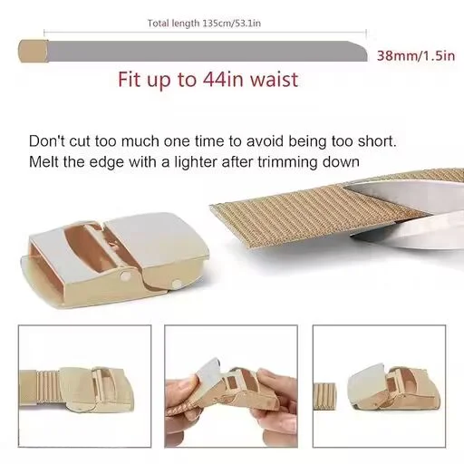 Brown Adjustable Nylon Belt| Non-Metal Style Belt Sleek and Stylish image 2
