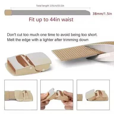 Brown Adjustable Nylon Belt| Non-Metal Style Belt Sleek and Stylish thumbnail 1
