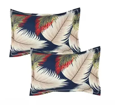 Trimly Premium Glace Cotton Fitted Bedsheet | Leafy Print Soft & Comfortable thumbnail 2