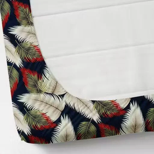 Trimly Premium Glace Cotton Fitted Bedsheet | Leafy Print Soft & Comfortable image 2
