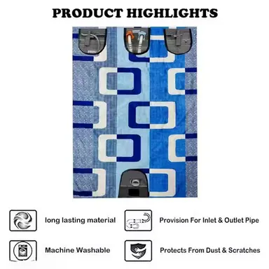 Anti-Slip Front Washer Covers for Washing Machine | Dustproof, Waterproof, Anti-Stain Protector | Blue Durable Front Panel Guard for Home Laundry Appliances thumbnail 3