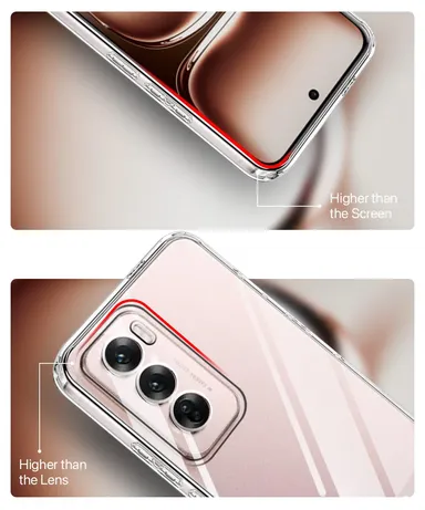 Scratch Resistant Oppo Reno 12 5G | Transparent Slim Cover | Soft Silicon Clear Case  thumbnail 3