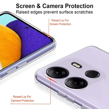 Soft Silicon Scratch Resistant Clear Case for Tecno Spark Go 2023 | Transparent Protective Cover | Flexible Shock Absorbing Phone Case thumbnail 1