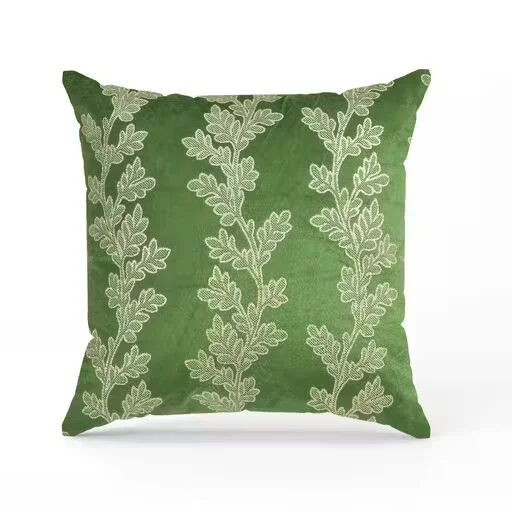 Trimly Embroidered Velvet Cushion Cover | Handcrafted Elegant Design | Premium Square Cover image 2