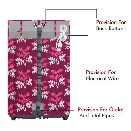 Protective & Stylish Top-Load Washer Cover | Functional Pipe Slots | 61x61x86 cm image 2
