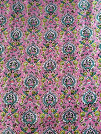 Pink Cotton Dress Material 5 Meter Precut Fabric 44 Inch Width Soft Breathable Kurti Salwar Skirt Sewing Cloth for Women  thumbnail 1