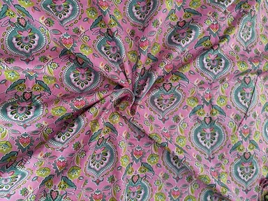 Pink Cotton Dress Material 5 Meter Precut Fabric 44 Inch Width Soft Breathable Kurti Salwar Skirt Sewing Cloth for Women  thumbnail 2