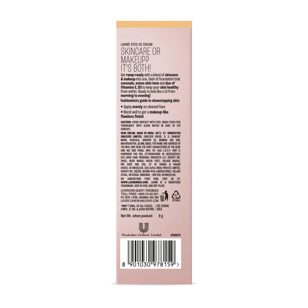 Lakme 9 to 5 CC Cream Mini 9g | Beige Tinted Moisturizer SPF 30 Natural Coverage | Light Makeup for Daily Use Conceals Dark Spots image 6