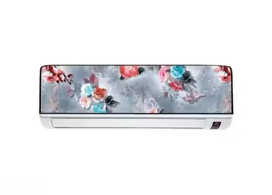 CoolShield | Elastized Indoor & Striped Outdoor Split AC Cover | Printed Design thumbnail 1
