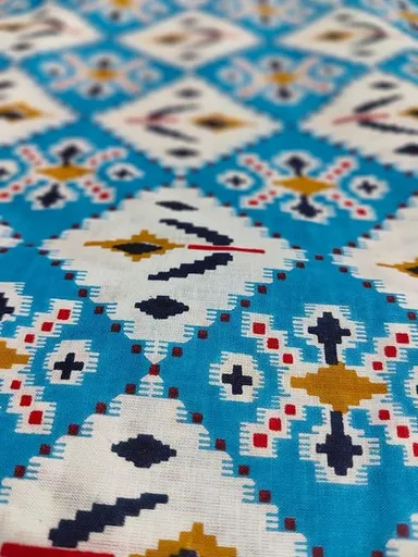 Premium Jaipuri Hand Block Cotton Dress Material 2.5 Meter Blue 44 Inch Width 100% Natural Breathable Fabric for Women Kurtis thumbnail 1