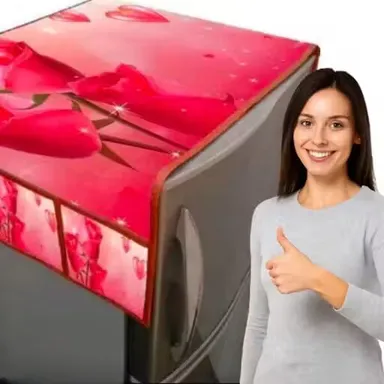 Trimly Printed Fridge Top Cover | 6 Utility Pockets | 21x39 Inch | Kitchen Organizer thumbnail 1